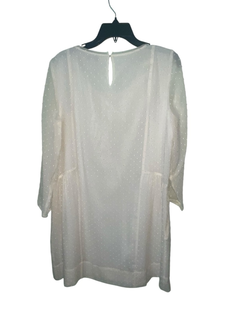 Madewell Ivory Etude Silk Swiss Dot mini shift dress. Size medium GUC - Picture 6 of 9